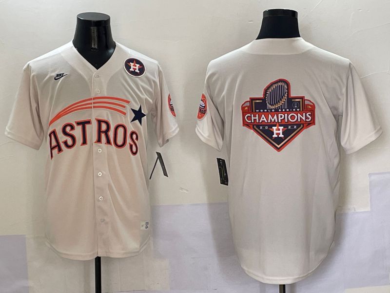 Men Houston Astros Blank Cream Five generations Joint Name 2025 Nike MLB Jersey style 24->houston astros->MLB Jersey